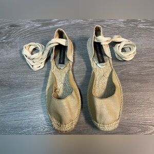 Steve Madden Luxe L-Jamie Metallic Gold Ballet Espadrilles Women’s Size 7M